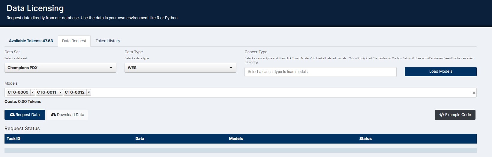 Data Licensing Page
